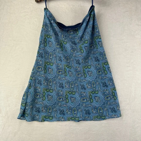 Gap Midi Skirt Womens 4 Blue Paisley A-Line High Rise VTG Summer 03' Y2K - Picture 3 of 9